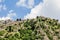 View of the ramparts and the mountains in the old town of Kotor