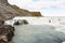 view of rapids of Gullfoss waterfall in canyon