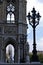 A view from Rathaus town hall arches to cathedral in Vienna