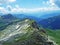 View of the Ratikon border alpine mountain massif or RÃ¤tikon Grenzmassiv oder Raetikon from Liechtenstein Alps - Steg