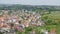 View of red authentic colorful German roofs. Typical German houses in Germany, aerial view