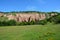 View of the Red Ravine (Rapa Rosie) from Romania, a unique phenomenon in Europe