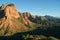 View of red rocks and landscape in Zions National Park