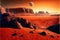 View of the red terrestrial planet. Generative AI