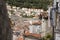 View of the red tile roofs, from a street in the upper part of the city, in Dubrovnik, Croatia