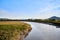 View of the reed beds and the river at the Suncheonman Bay Wetland Reserve in South Korea