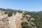 View of the remains of the eastern fortress wall from the corner tower of Nimrod Fortress located in Upper Galilee in northern Isr