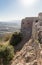 View of the remains of the eastern fortress wall from the corner tower of Nimrod Fortress located in Upper Galilee in northern Isr