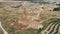 A view of the remains of the old town of Belchite, Spain, destroyed during the Spanish Civil War and abandoned from then, highligh