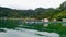 View of the reservoir where there is floating pond for fish farming,location in Aceh takengon ,Indonesia.