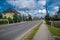 View of residential houses in Upper Silesia, Opole Voivodeship, Poland on a sunny day