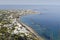 The view of the resort town of Chora and sea (Northern Sporades, Skyros island, Greece)