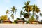 View of Resorts with coconut trees on the beach