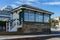 View of the restored signal box at the Harbour railway station in Folkestone on November 12,