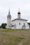 View resurrection Church and cobbled Central square in the city of Suzdal. Russia.