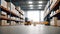 view of a retail warehouse full of shelves with goods in cartons