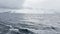 view from a retro style sailing schooner during the passage near the Antarctic peninsula at the South Pole, wooden boat