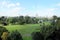 View from the Rhine park to the city of Cologne