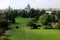 View from the Rhine park to the city of Cologne with the cathedral