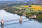 View of the RhÃ´ne, source of life. The Robinet Bridge in Donzere