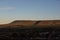 View of the ribble valley and pendle hill. Viewpoint from Clitheroe castle with the hill shining in the evening light