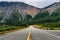 View of the Richardson Highway near Delta Junction Alaska. Empty