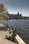 View of Riddarholmen island from the side of the Parliament House Stockholm