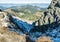 View from the ridge of the Low Tatras, snow and hills