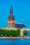 View of the Riga cathedral from the other side of the Daugava ri