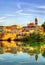 View of Rimini above a lake