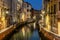 View of Rio de San Barnaba in the Dorsoduro quarter at night