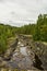 View of the river bed of Suna from the dam, Karelia, Russia
