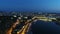 View of a river in a city from above in night part