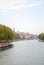 View of the river in the city of Lyon France in overcast day