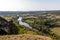 View of the River Dordogne and the Dordogne Valley from the walls of the old town of Domme, Dordogne