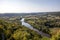 View of the River Dordogne and the Dordogne Valley from the walls of the old town of Domme, Dordogne,