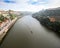 View of the River Douro and waterfronts in the city of Porto. Sunny day