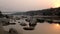 View on the river Ganga at Laxmanjhula in India at sunset