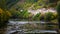 View of the river La Vezere in the town Le Bugue France