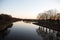 View on the river and a little island in fresenburg emsland germany