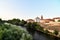 view of the river in prague, photo as a background