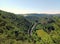 View on river Sauer in Ardennes of Luxembourg near Bourscheid-Moulin