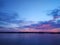 View of the river and the sunset. Dnieper River, Ukraine