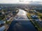 View of the River Tees showing the town of Stockton on Tees