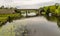 A view from the Riverside bridge, Godmanchester towards the modern A14 bridge over the River Great Ouse