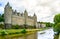 View from the riverside of JosselinÂ´s castle, beautiful village of French Brittany