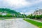 View of riverside of Salzach river in Salzburg, Austria....IMAGE