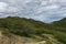 View of the road in the gorge of the Echki-Daga mountain. Picturesque view of the Crimean mountains. Fox Bay. Crimea