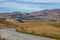 View with a road near Lindis valley, New Zealand