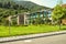 View from the road to the academic buildings at the International College in Dilijan, surrounded by forest